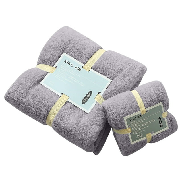 Microfiber Bath Towel Set with Face Towel 1-Piece Bath Towel 28.74 in x 51.18 in and 1-Piece Face Towel 13.77 in x 29.52 in
