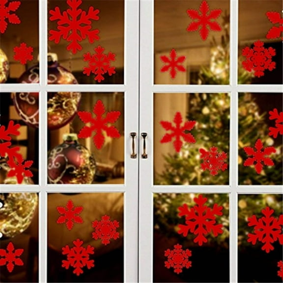 Christmas Window Clings Snowflake , Removable Static Stickers