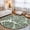 Green, variant on Beige Monstera Leaf Washable Round Area Rug 3 ft, Summer Botanical Tropical Plant Rustic Soft Non Slip Rugs Stain Repellent Indoor Felt Carpet for Living Dining Room Bedroom Home Office