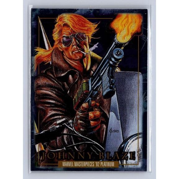 Collectible 2024 Marvel Masterpieces '92 Platinum Holofoil #2 Johnny Blaze Ghost Rider Upper Deck Card