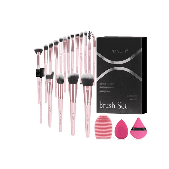 Set 18 Brochas Para Maquillaje Profesionales Combo Xtellar rosa