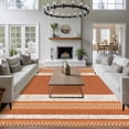 thumbnail image 5 of Vintage Burnt Orange Striped Area Rug 5x7 Washable Rug Non Slip Farmhouse Modern Stripes Boho Large Area Rug Soft Stainresistant Indoor Floor Carpet for Living Room Bedroom Office Dining Room Nursery, 5 of 9