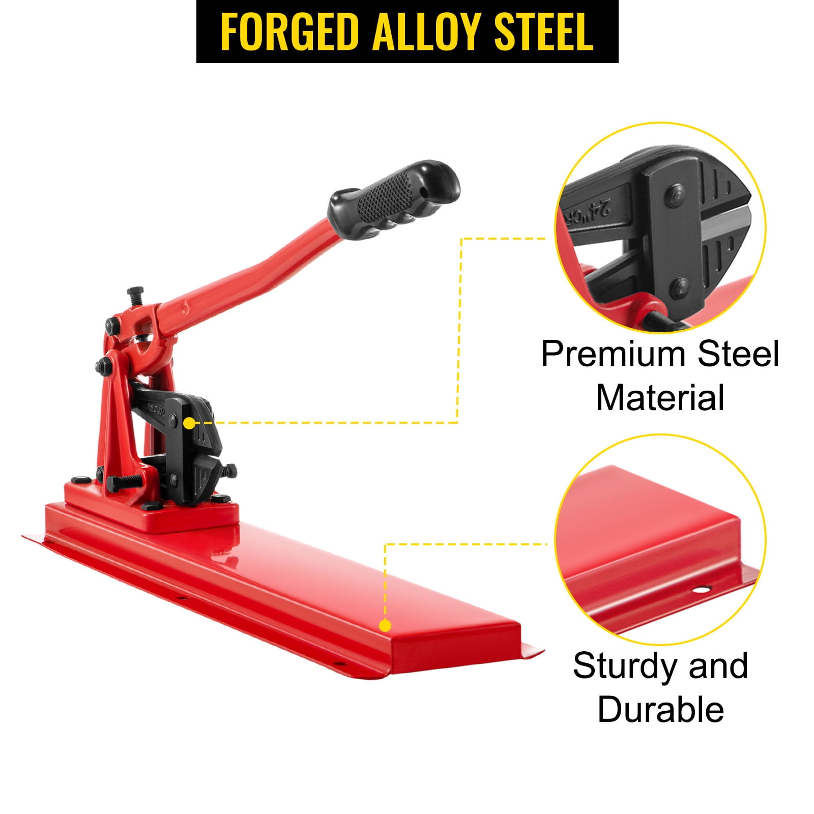 SKYSHALO Bench Swager Tool 24" Wire Rope Swaging Tool w/Crimper Cable Bolt Cutter Head Bench Crimper 1/16"-3/16" Aluminum/Copper Sleeves Bench Cable Alloy Steel Crimper Swager for1/2" Wire Rope