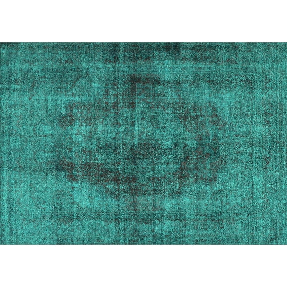 Ahgly Company Machine Washable Indoor Rectangle Persian Turquoise Blue Traditional Area Rugs, 5' x 7'