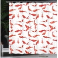 thumbnail image 4 of Ambesonne Fish Shower Curtain, Koi Shoal Marine, 69"Wx84"L, Orange, 4 of 5