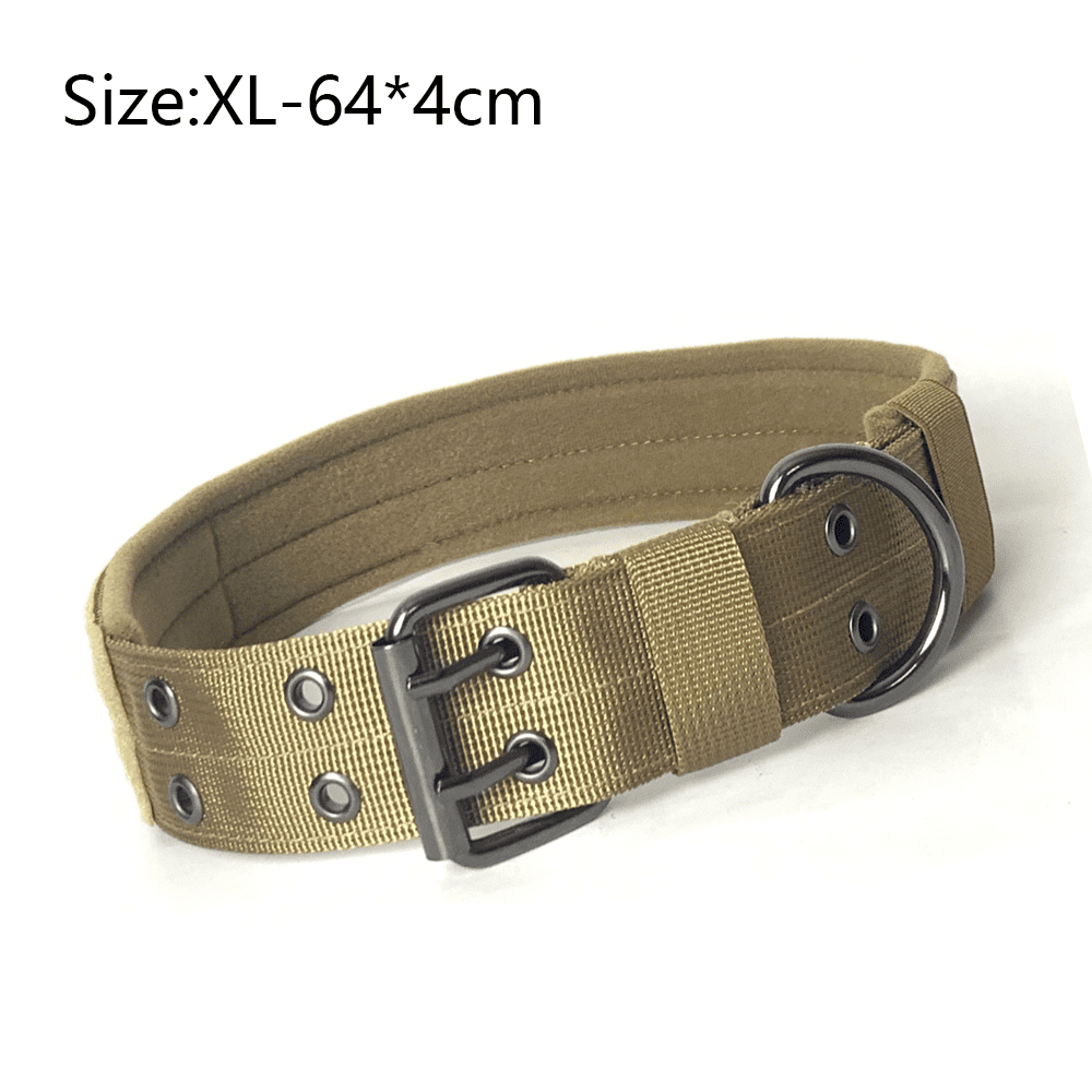Tactical Dog Collar Reflective Nylon Dog Collar with Metal Buckle and Control Handle for Medium