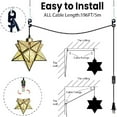 thumbnail image 3 of Gold Farmhouse Pendant Lights Kitchen Island,Indoor Plug in Hanging Light Fixture with 16.5ft Cord and Switch,Moravian Star Lights for Bedroom Hallway Porch Etc(LED Bulb Include), 3 of 6