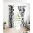 thumbnail image 3 of Farmhouse Country Blackout Curtains for Bedroom/Living Room, Thermal Insulated Kitchen Curtains, Retro French Garden Horse Swan Grommet Darkening Window Treatment Drapes 52"x72"x2, 3 of 8