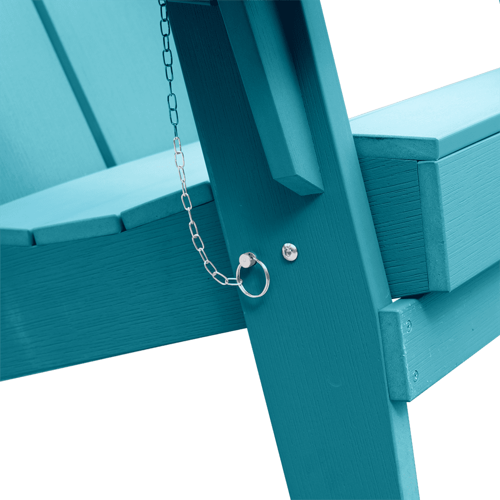 Krikacy Outdoor Patio Chair HIPS Folding Adirondack Chair with Cup Holder Weather Resistant Fade Resistant,380 LBS,for Fir Pit,Front,Porch,Pool,Garden,Teal Blue