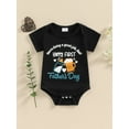 thumbnail image 3 of Suealasg Baby Boys Girls Father Day Romper Outfit Newborn Short Sleeve Letter Milk Bottle Print One-Piece Clothes 0-12 Months Infant Summer Bodysuit, 3 of 8