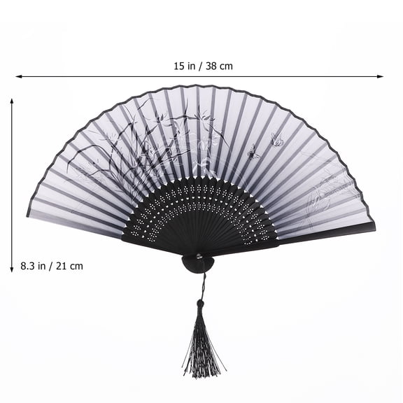 PBPBOX Foldable Japanese Vintage Fan Bamboo Dancing Prop for Women 1Pcs