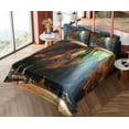 thumbnail image 4 of Ambesonne Colorful Fitted & Top Sheet Set with Shams, Tham Khao Luang Cave, Multicolor, 4 of 5