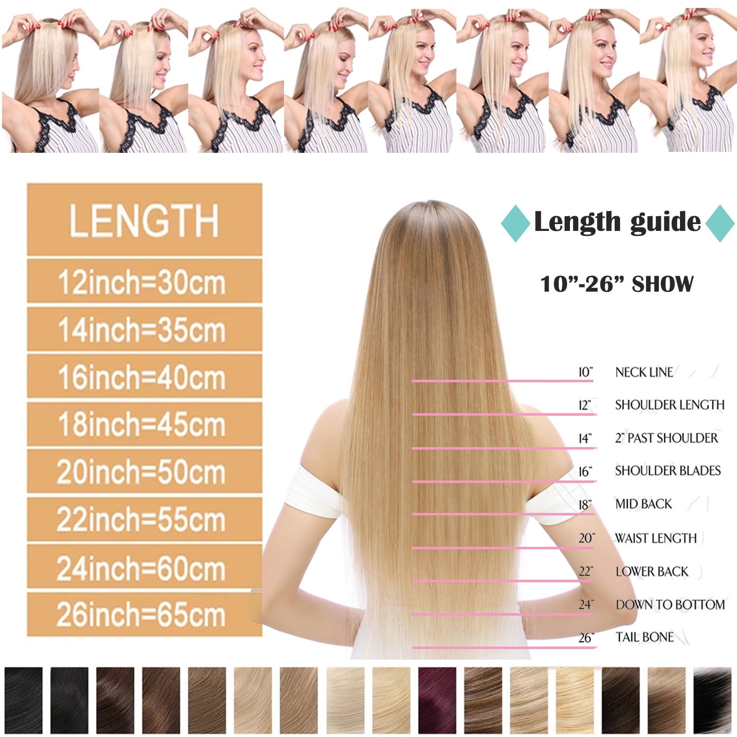 Human Hair Extensions 22 Inch Invisible Weft Glueless 40g 4Pcs micro weft hair extensions - TikTok Shop main image 4
