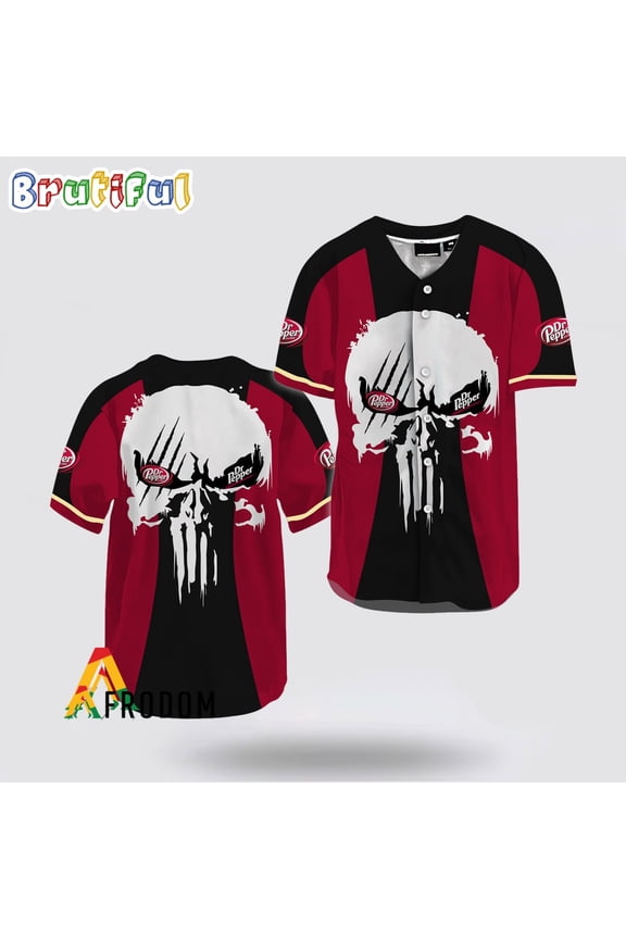 Ghost Head White Skull Dr Pepper Baseball Jersey - Hot Sale 2026