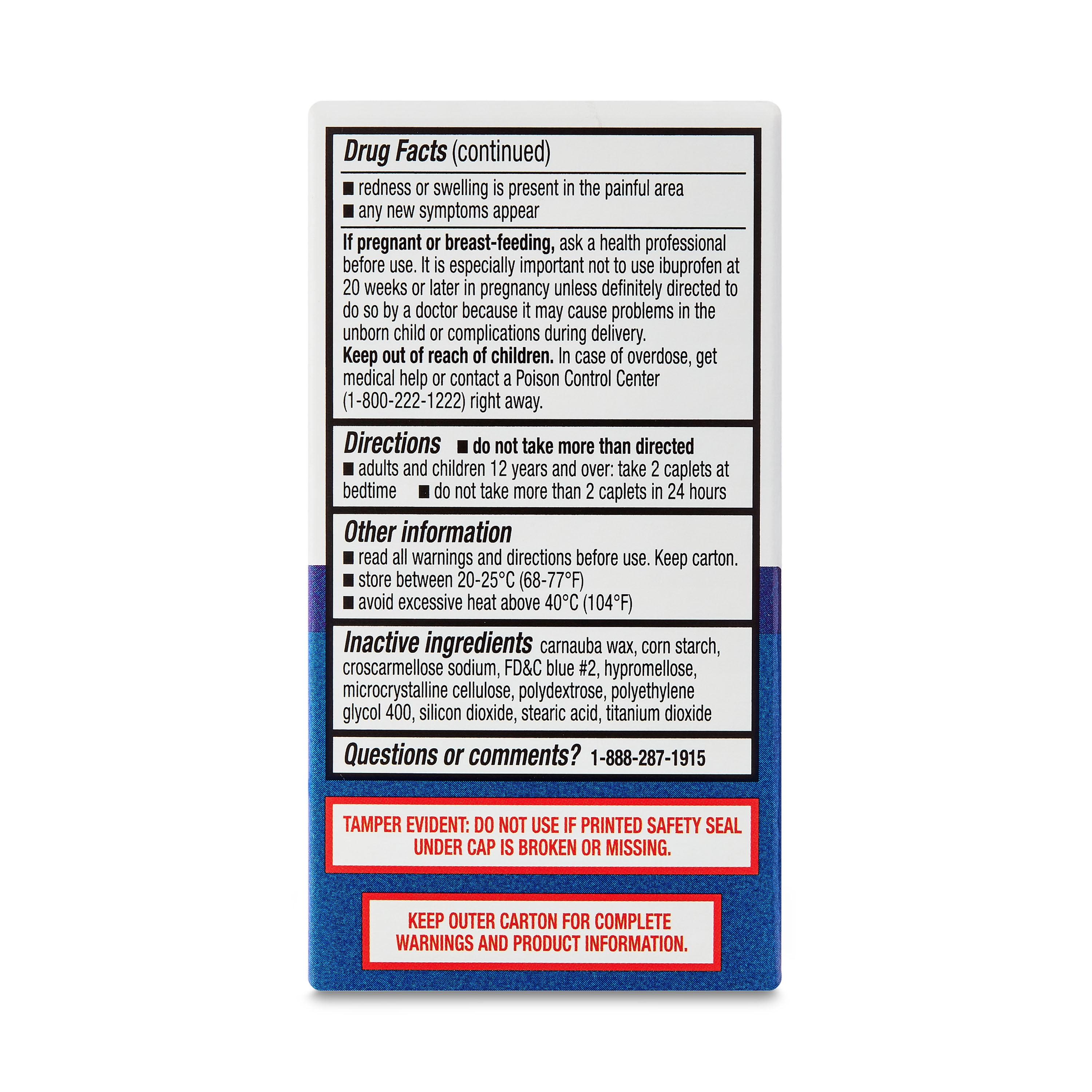 Equate Ibuprofen PM Sleep Support and Pain Reliever Caplets, 20 Count