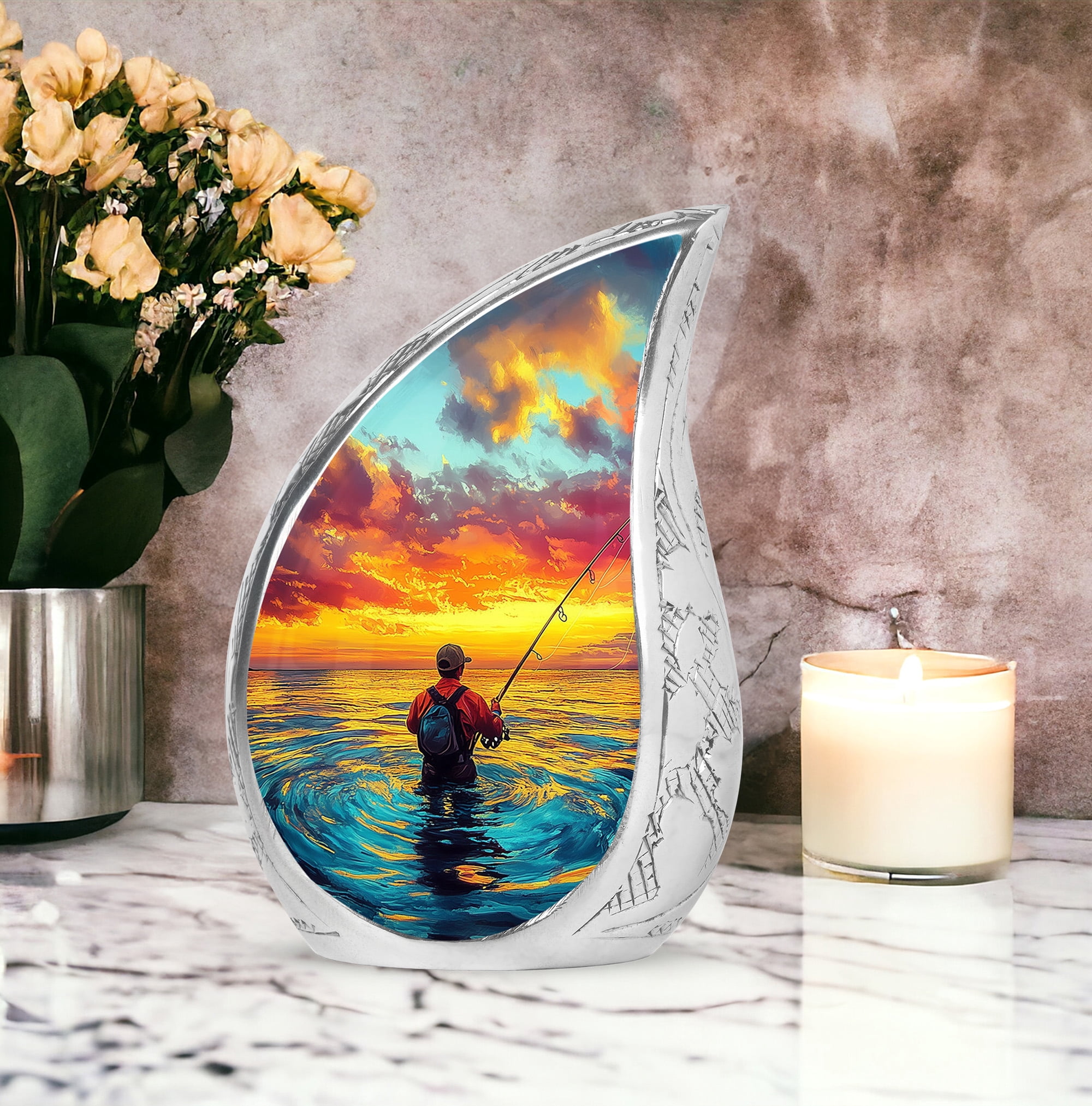 SABURIAL Fishing Urn - Burial Urn for Ashes - Combo 2 - Large with 3 Inch Pack of 2 - Keepsake Urns for Men & Women - Human Remains for Mom & Dad - Memorial Urns for Human Ashes