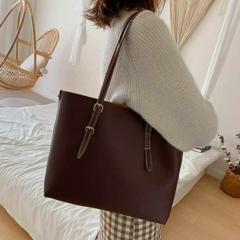Faux-Leather One Handle Bag
