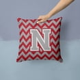 thumbnail image 2 of Carolines Treasures CJ1043-NPW1414 Letter N Chevron Crimson & Grey Fabric Decorative Pillow, 2 of 4