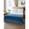 thumbnail image 2 of Haze Blue White Ombre Twim XL Size Flat Sheet, Wrinkleproof & Fadeproof Cooling Flat Bed Sheet Only, Vintage Gradient Striped Aesthetics Breathable Soft Bedding Top Sheets 66 x 102 Inches, 2 of 8