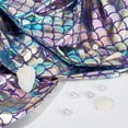 thumbnail image 4 of Mermaid Scales Fabric 100x150cm Sparkly Purple Hologram Spandex Fish Scale Fabric Charming Illusion Color Glitter Fabric Mermaid Printed Fish Scale Fabric for Clothes Sewing Craft, 4 of 9