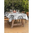 thumbnail image 3 of Outdoor Tablecloth with Umbrella Hole for Patio/Picnic/Party/Camping, Black White Motorcycles Waterproof Table Cloth Rectangle Table Cover Washable, Modern Hand-Painted Vehicles (60"x 102"), 3 of 8