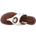 thumbnail image 2 of Womens Tommy Hifiger Lelani Flat T-Strap Thong Slide Sandals - White, 2 of 6