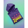 thumbnail image 3 of You Are Loved Bubblegum Banner Hoodie Women -Smartprints Designs, Female 4X-Large, 3 of 4