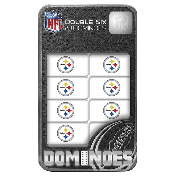Masterpieces Officially Licensed NFL Pittsburgh Steelers 28 Piece Dominoes Game, For Ages 6+