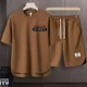 thumbnail image 2 of Sudaderas para hombre, camisetas cortas, conjuntos de chándal marrón, conjunto de pantalones cortos para hombre con alfabeto, tendencia 2024, camisetas y tops casuales, novedad, XL, 2 of 4