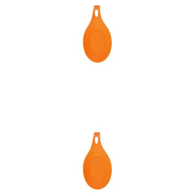 Matsuzay Soporte para cuchara, bandeja para cuchara, vajilla, plato, cucharas, estante, suavidad, Flexible, sin rebabas, utensilio de cocina Naranja 2piezas