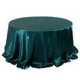 thumbnail image 3 of Efavormart 132 Inch Satin Round Tablecloth, Washable Linen Table Cover, Decorative Silky Fabric for Wedding, Party, Banquet Events - Teal Green, 3 of 11