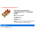 thumbnail image 2 of Front Control Arm Bushing Kit - Compatible with 1977 - 1979 Cadillac DeVille 1978, 2 of 2