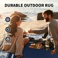 SIXHOME Waterproof Reversible Outdoor Rug 6x9, Navy/White Moroccan