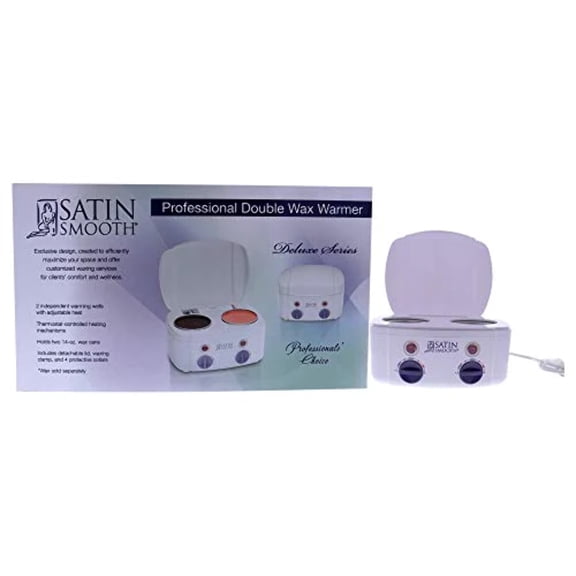 Satin Smooth Waxing Kit for Women, Double Wax Warmer for Hair Removal with Adjustable Temp Control