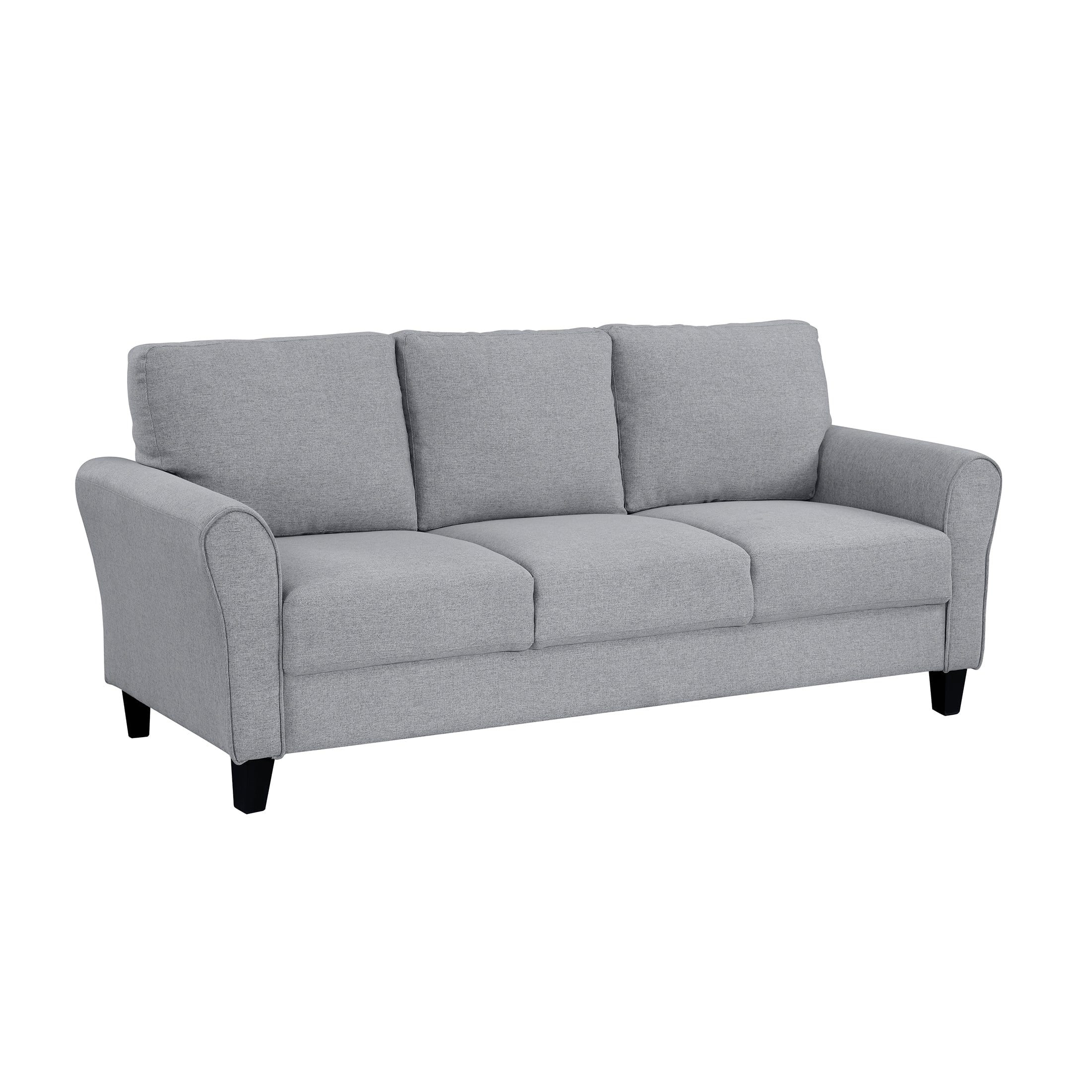 OakvillePark Eunice Fabric Upholstered Living Room Sofa, Dark Gray