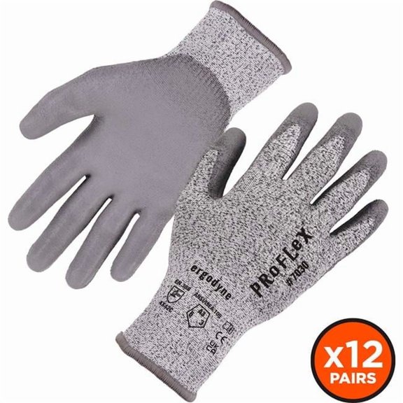 Proflex 7030 Ansi A3 Pu Coated Cr Gloves, Gray, Small, 12 Pairs/pack, Ships In 1-3 Business Days