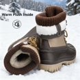 thumbnail image 4 of Berhood Kids Snow Boots Boys Girls Winter Boots Water Resistant Anti-slip Warm Lining Boots Brown 2 Big Kid, 4 of 6