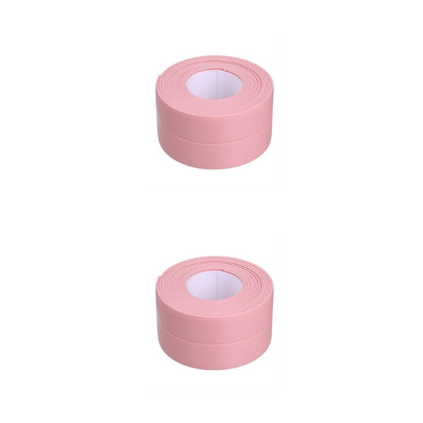 Wosthever Tiras de sellado Adhesivo de pared a prueba de moho Cinta autoadhesiva fuerte Ventanas Ducha Cocina Fregadero Encimera 3.2m * 3.8cm 3.2 m * 3.8 cm rosa 2piezas