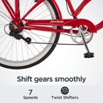 thumbnail image 3 of Schwinn Sanctuary 7 Comfort Cruiser Bike, Featuring Retro-Styled 16-Inch/Small Steel Step-Through Frame and 7-Speed Drivetrain with Front and Rear Fenders, Rear Rack, and 26-Inch Wheels, Red, 3 of 5
