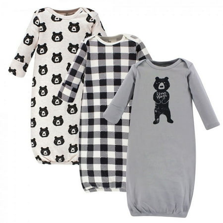 UPC: 0660168923230 | Yoga Sprout Baby Boy Cotton Long-Sleeve Gowns 3pk  Bear Hugs  Preemie