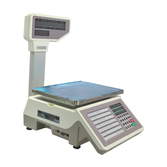 30KG Bar Code Label Printing Electronic Scales Five-Window Upright English Panel Supermarket 110V