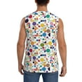 thumbnail image 4 of Pofeuu Colorful Spots Print Men's Muscle T-Shirt, Sleeveless, Muscle Tank, Classic Muscle Tee Top For Men Casual Sleeveless Muscle T-Shirt Trendy Clothes-3X-Large, 4 of 7