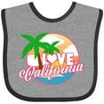 thumbnail image 3 of Inktastic I Love California with Ocean and Palm Trees Boys or Girls Baby Bib, 3 of 4