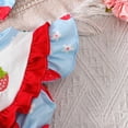 thumbnail image 4 of TOWED22 Infant Newborn Baby Girl Ruffle Sleeveless Romper Summer Clothes Outfit with Cute Floral Print Jumpsuit Blue,0-3 M, 4 of 9