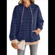 thumbnail image 1 of Sudadera con Capucha A Rayas para Mujer, Estilo Adolescente, para Otoño. Azul Vaquero L, 1 of 10