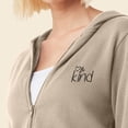 thumbnail image 5 of Dalix Be Kind Embroidered Fleece Cropped Zip Hoodie Cold Fall Winter Womens in Tan 2XL XX-Large, 5 of 5
