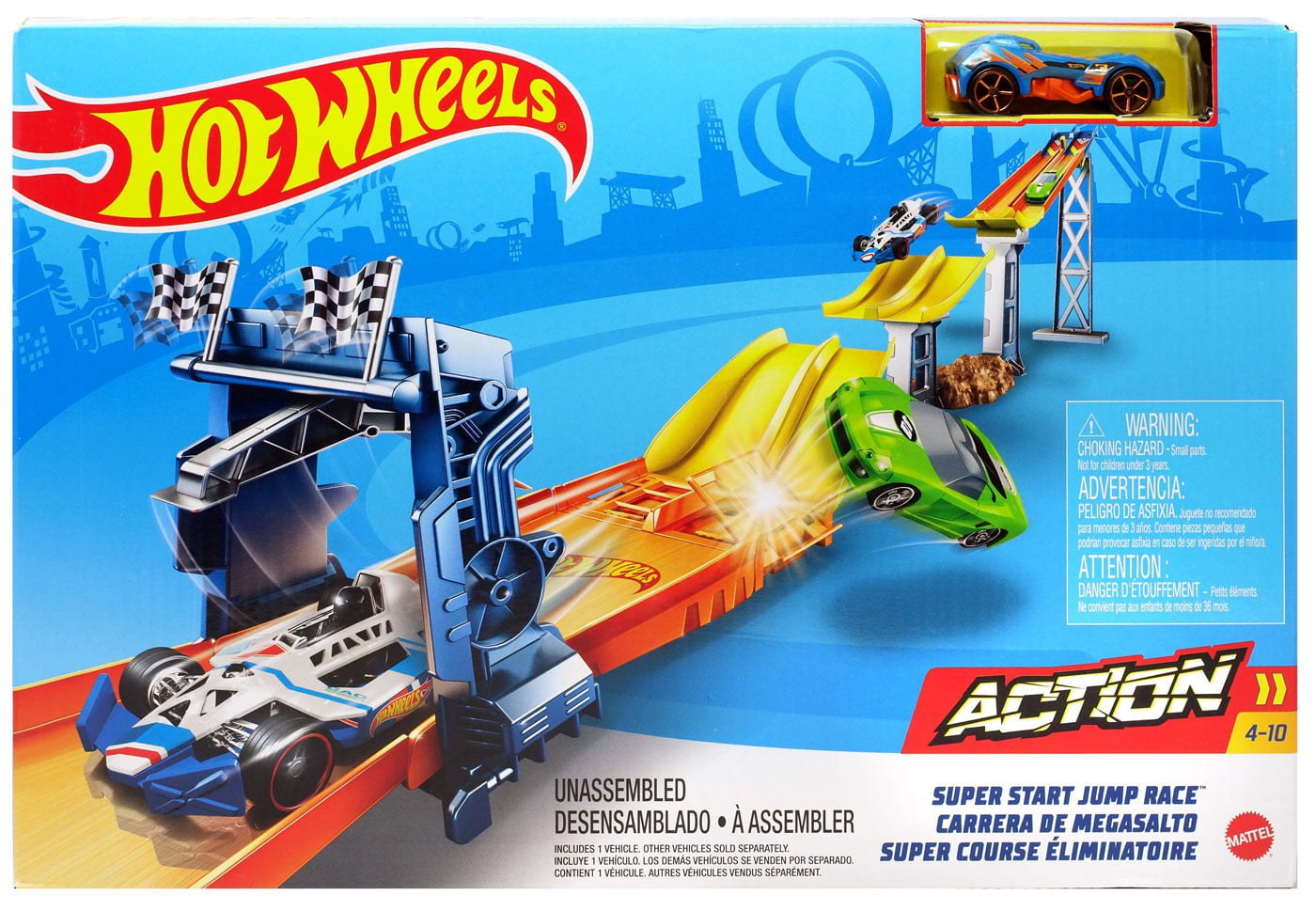 Hot Wheels Race Track Builder Game Includes Lift Launch Extension and Bonus Car 