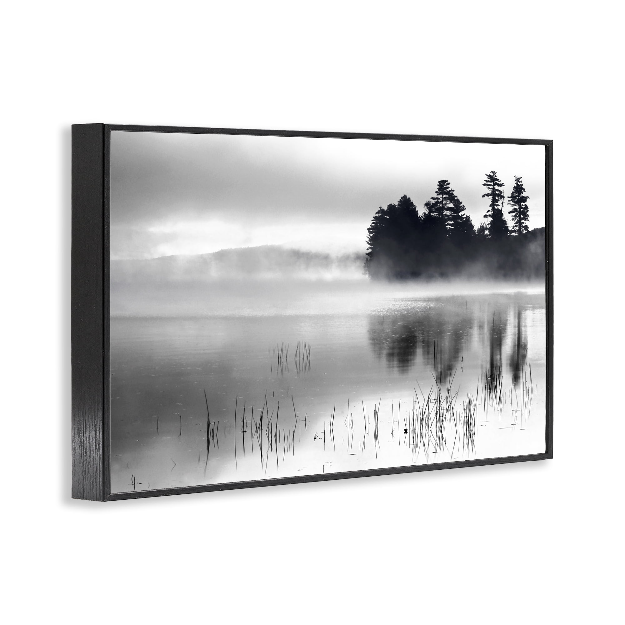 Stupell Industries Serene Lake Reflection Landscape Photography Black Framed Art Print Wall Art, 18 x 12
