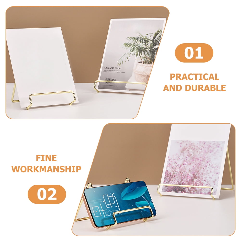 Masteelf  2 Pcs Desktop Display Stand Cell Phone Laptops Computers Holder Office Golden