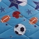 thumbnail image 4 of Juego de cama en miniatura para niños y adolescentes de 6 piezas en una bolsa: edredón deportivo de microfibra suave multicolor con diseño de baloncesto, fútbol y sábana ajustable, tamaño doble, 4 of 5